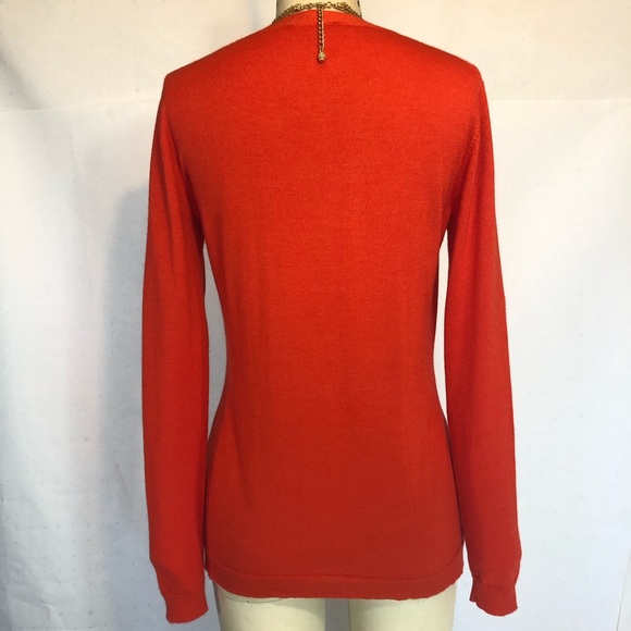 Like New Cashmere Silk red 2 in 1 cardigan Sweater size small SP Lafayette 148 - Picture 6 of 7